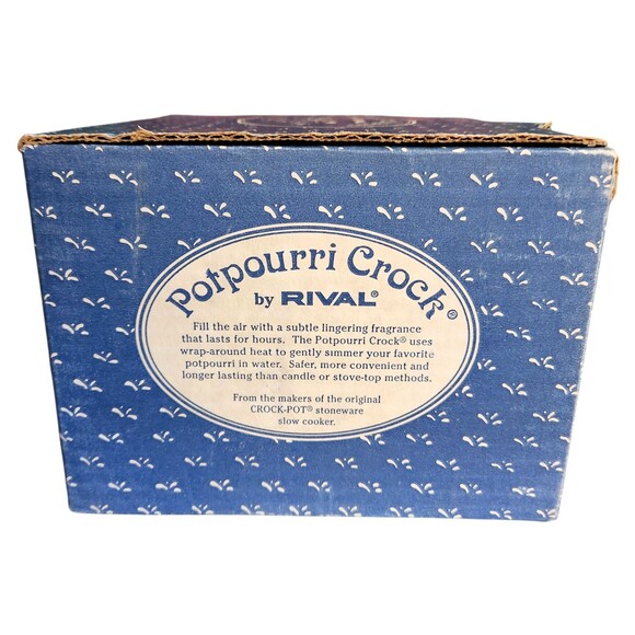 Vtg Rival Potpourri Crock Electric Simmer Pot Grapes & Vines Model 3209 GR - Picture 7 of 8